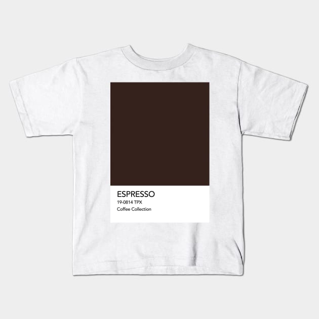 Espresso Pantone Colour Kids T-Shirt by calamarisky